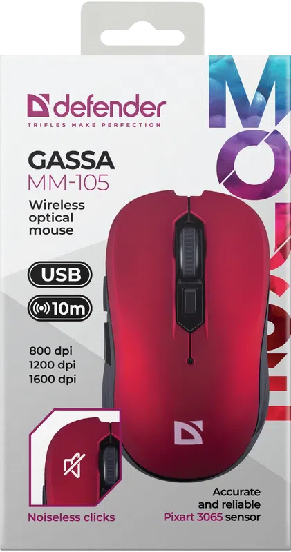Defender - Беспроводная оптическая мышь Gassa MM-105