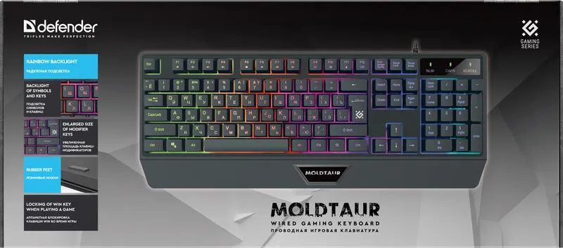 Defender - Проводная игровая клавиатура Moldtaur GK-116