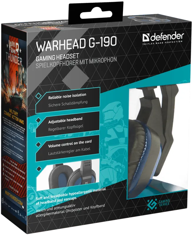 Defender - Игровая гарнитура Warhead G-190