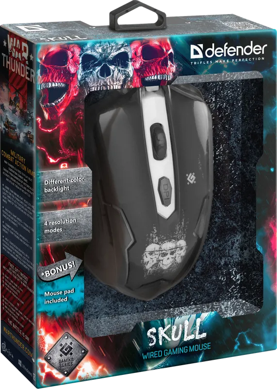 Defender - Проводная игровая мышь Skull GM-180L