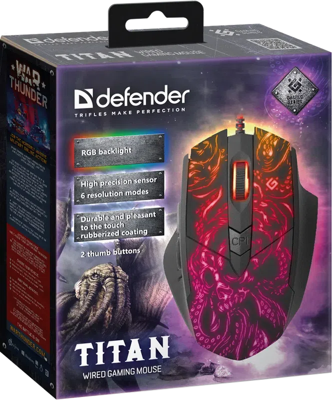 Defender - Проводная игровая мышь Titan GM-650L