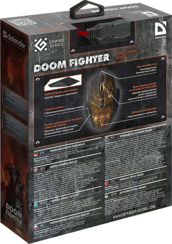 Defender - Проводная игровая мышь Doom Fighter GM-260L