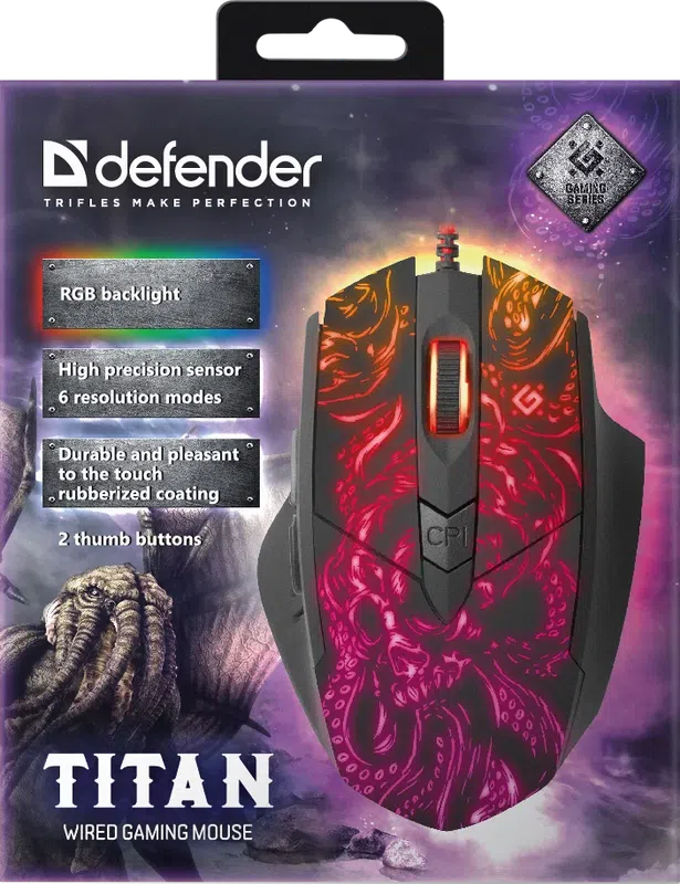 Defender - Проводная игровая мышь Titan GM-650L
