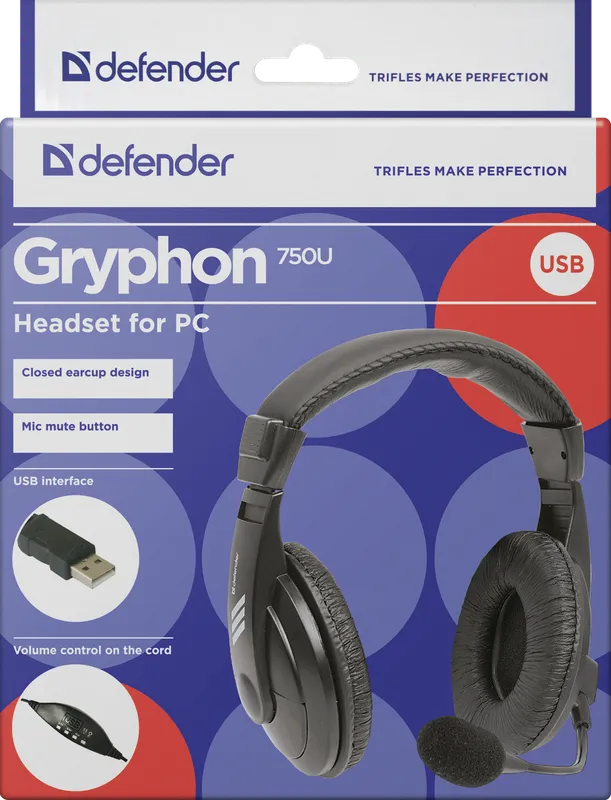 Defender - Компьютерная гарнитура Gryphon 750U