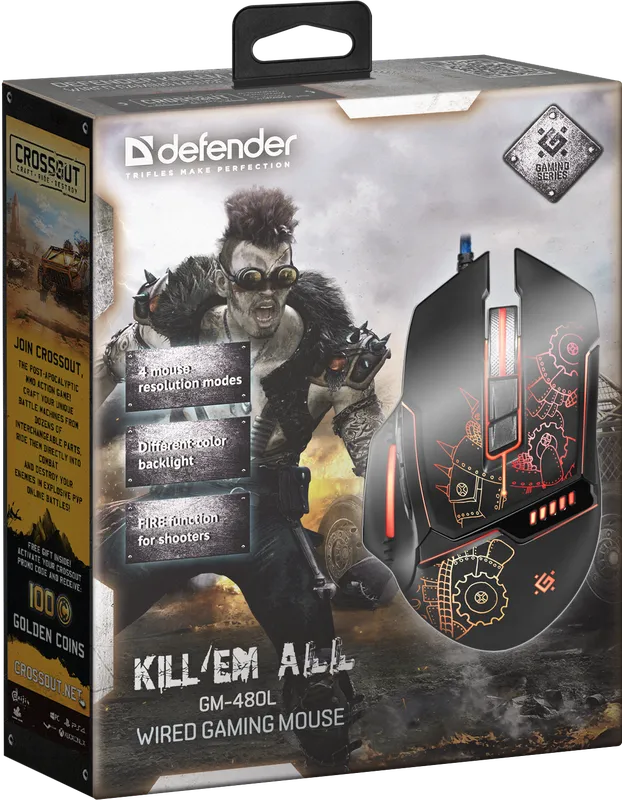 Defender - Проводная игровая мышь Kill'em All GM-480L