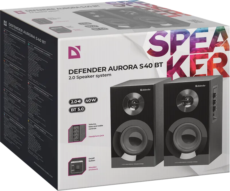 Defender - Акустическая 2.0 система Aurora S40 BT
