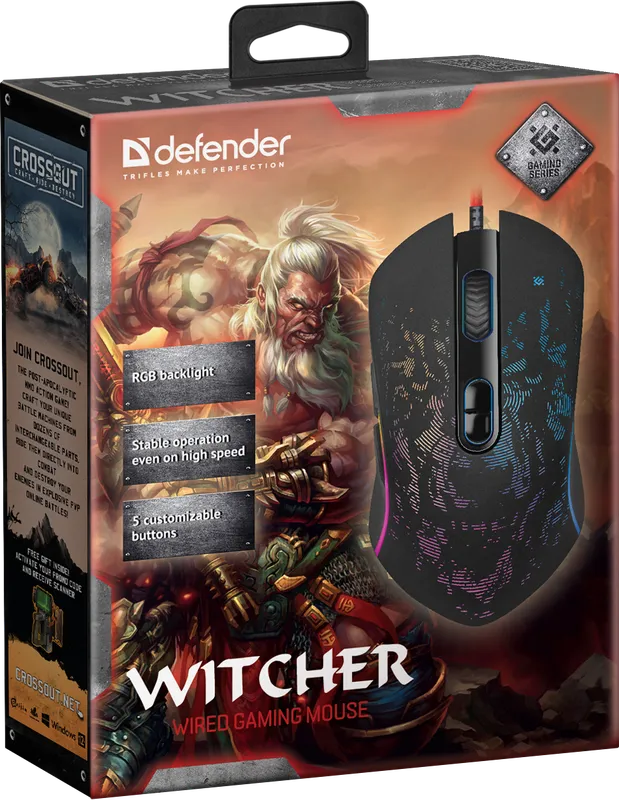 Defender - Проводная игровая мышь Witcher GM-990