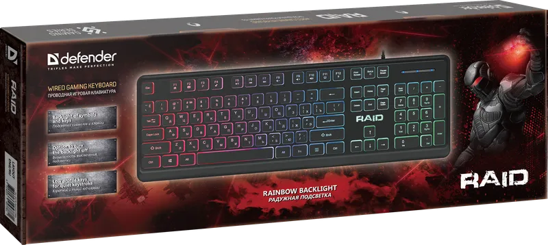Defender - Проводная игровая клавиатура Raid GK-778DL