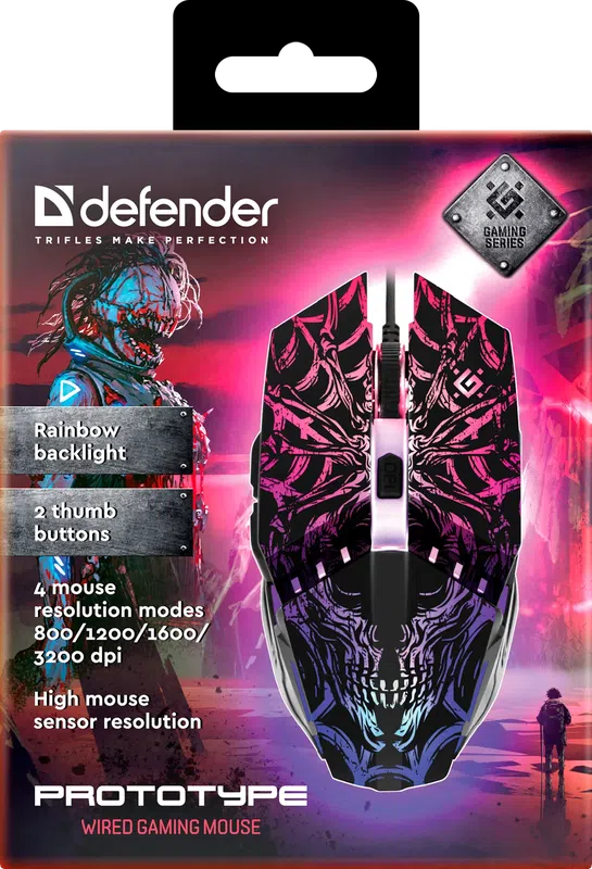 Defender - Проводная игровая мышь Prototype GM-670L