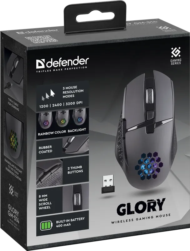 Defender - Беспроводная игровая мышь Glory GM-514