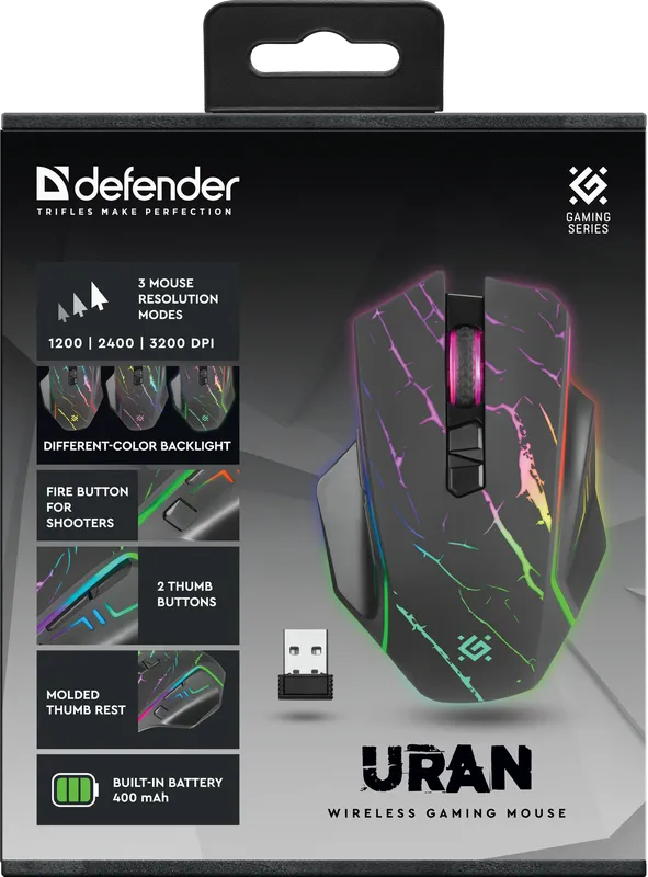 Defender - Беспроводная игровая мышь Uran GM-503