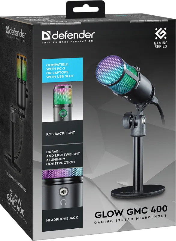 Defender - Игровой стрим микрофон Glow GMC 400