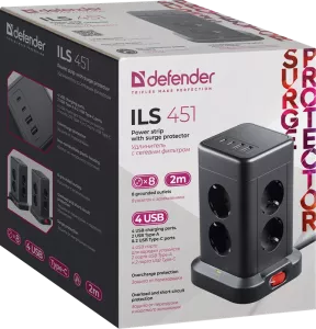 Defender - Удлинитель с сетевым фильтром ILS 451