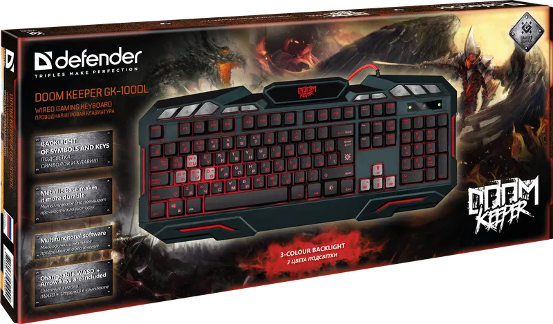Defender - Проводная игровая клавиатура Doom Keeper GK-100DL