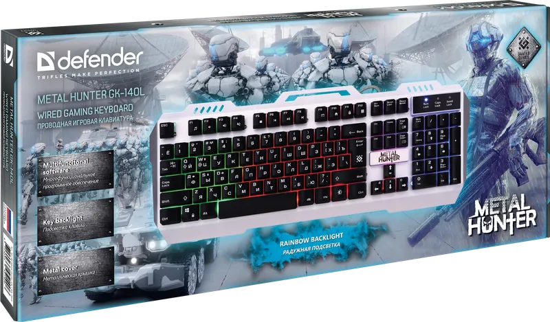 Defender - Проводная игровая клавиатура Metal Hunter GK-140L