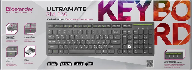 Defender - Беспроводная клавиатура UltraMate SM-536