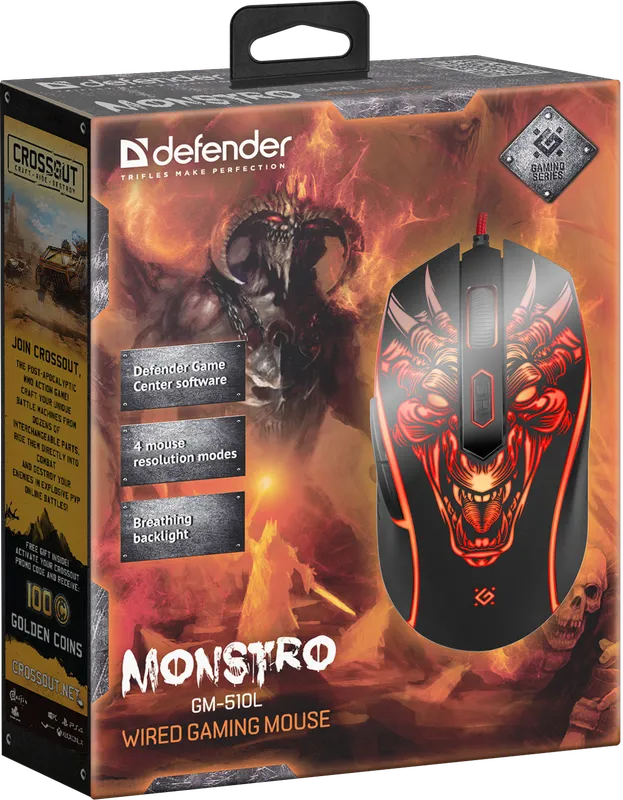Defender - Проводная игровая мышь Monstro GM-510L
