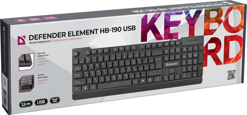 Defender - Проводная клавиатура Element HB-190 USB