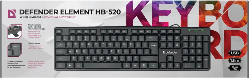 Defender - Проводная клавиатура Element HB-520 USB