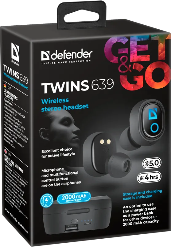 Defender - Беспроводная гарнитура Twins 639