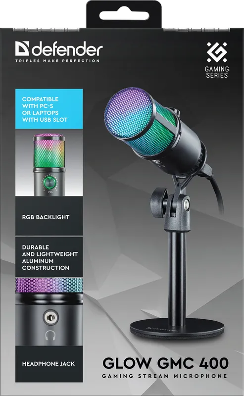 Defender - Игровой стрим микрофон Glow GMC 400